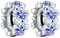 Erizteya Blue Pansy Flower Spacer Charms 2pcs für Frauen Armbänder Halsketten mit 5A Cubic Zirconia 925 Sterling Silber Anhänger Perlen Schmuck Geschenk für Mädchen