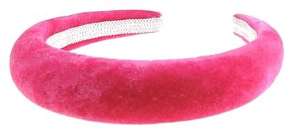 Womens Luxury Bump Padded Puffy Velvet Headband Winter Evening Wedding Party Birthday Bridal Christmas Birthday Bridesmaid Alice Band Hair Accessories Hairband, Gift Idea (Fuchsia, Bump)