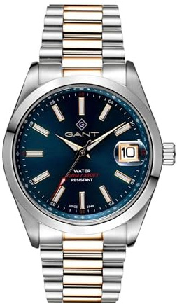 GANT Eastham 100 m (42 mm), blaues Zifferblatt/zweifarbiger PVD-Edelstahl G161009