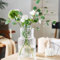 Innjoii Ribbed glass Vase Fluted Flower, Glass Clear Vases Modern Flower Vase Decorative with Big Capacity Large Vases Decor for Flowers Home Office Wedding, Living Room,Table,16cm(W)*26cm(H)