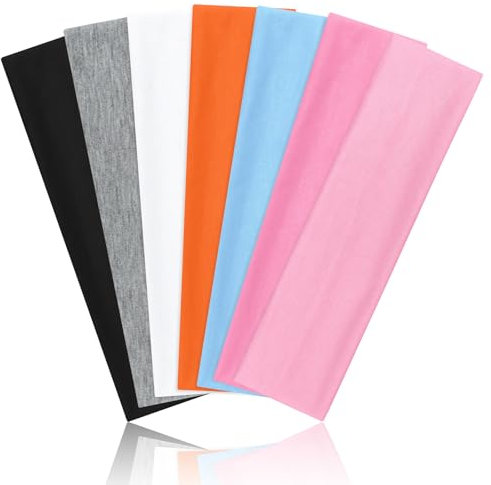 Tumurup Stirnband Damen Sport, 7 Stück Haarband Damen Dünn Elastisch Haarbänder Antirutsch Headband Weiches Hair Band Yoga Fitness Laufen