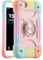 for iPhone 8 Case/iPhone 7 Case/iPhone 6 Case with 360°Rotate Ring Stand, Military Grade Drop Shockproof, Full Body Protection, Heavy Duty, 3-Layer Protective Case for iPhone 8/7/6 Pink