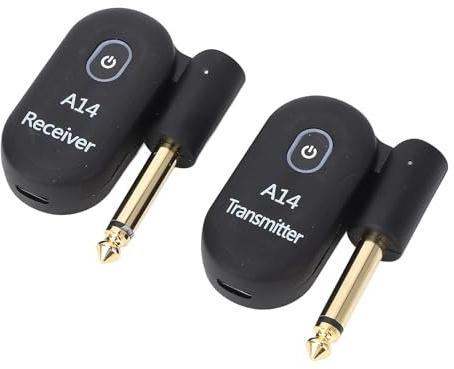 sistemas per Chitarra Wireless, Ricevitore Trasmettitore per Chitarra Elettrica con Accoppiamento Automatico per Chitarra Basso, Tastiera per Violino, (con Cavo USB) per