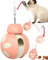 CyunCmay Interaktives Katzenspielzeug, Tumbler Katze Spielzeug Kinder, Geschenk Katzenliebhaber, Balance Auto Spielzeug Katze für Kinder, Katzen Spielzeug mit Reizstab/Leckerli-Spender