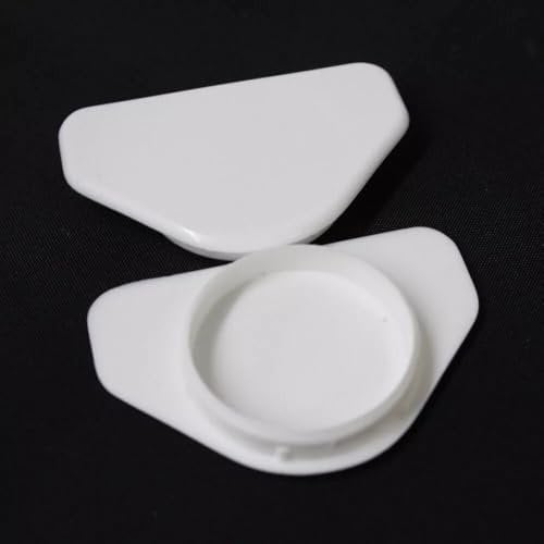White Winged Hinge Hole Cover Caps 35mm - Kitchen Cabinets/Cupboard Doors (4)