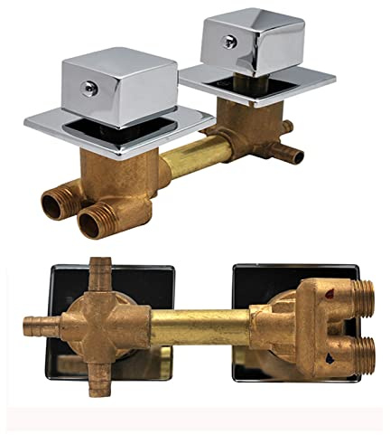 XANAYXWJ Miscelatore Doccia Incasso a 3 Vie in Ottone con Cartuccia Ceramica valvola G1/2 interasse 14,5 cm Argento