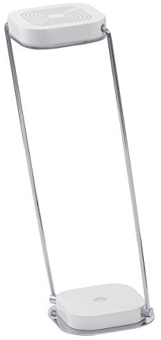 Eglo Tischleuchte LED Modell Aboli/in chromfarbenem Alu und weißem Stahl / 1 x 7.5 W LED, warmweiß/inklusiv Leuchtmittel/Leuchtmittel austauschbar/Touch-Me / 40.5 x 10 x 10 cm 91644