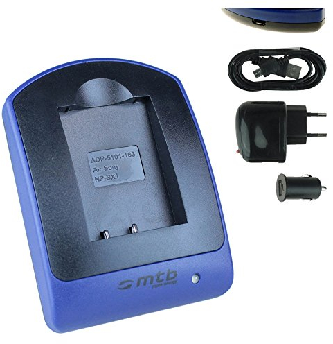 Ladegerät (USB, KFZ, Netz) kompatibel mit Sony NP-BX1 / HDR-AS50, AS200V, AS300 / HX400, RX100 (I,II,III,VI,V), WX500 / X1000V, X3000... s. Liste