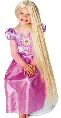 Kinder Perücke Rapunzel blond leuchtet im dunkeln Disney