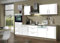 Menke Premium Einbau Küchenzeile Küche 280 cm Eiche Sonoma weiss Hochglanz Ceran