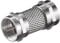 Goobay 11371 Sat Adapter für Koaxialkabel – Antennenkabel, F-Stecker auf F-Stecker, männliche Stecker, Zink, Silber