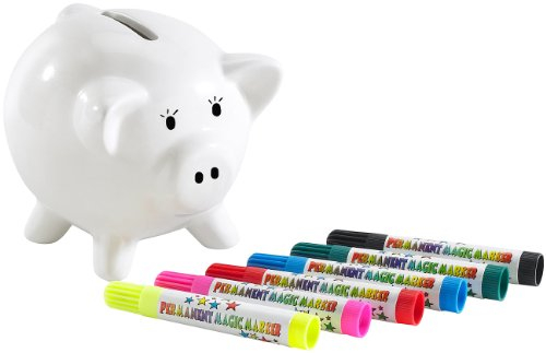 Playtastic Sparschwein Gestalten: Porzellan-Sparschwein zum Selbergestalten (selbst Bemalen, Porzellan Schwein Bemalen, Spardose selber)