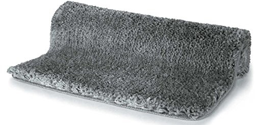 Spirella Badteppich Badematte Duschvorleger Mikrofaser Hochflor | flauschig | rutschhemmend | geeignet für Fußbodenheizung | 80x150 cm | Grau