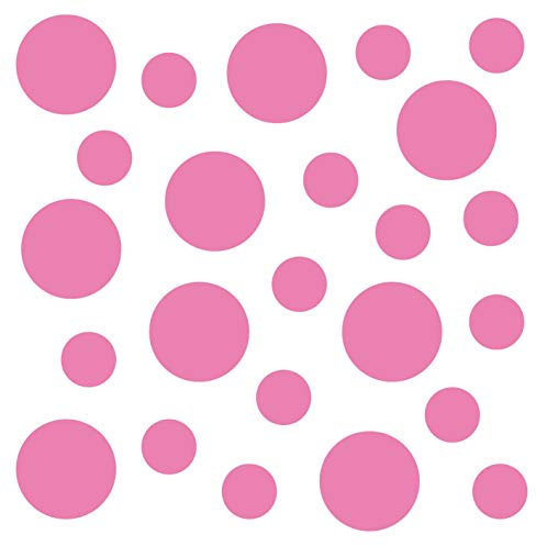 kleb-Drauf | 24 Punkte | Rosa - glänzend | Autoaufkleber Autosticker Decal Aufkleber Sticker | Auto Car Motorrad Fahrrad Roller Bike | Deko Tuning Stickerbomb Styling Wrapping