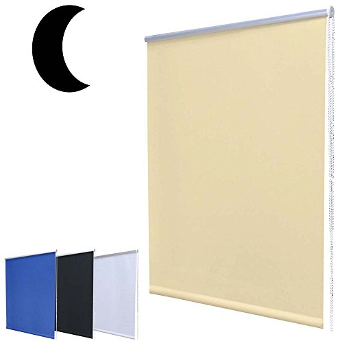 Nachtdunkel Klemmfix Mini Verdunkelungsrollo ohne Bohren inkl. Klemmträger / Creme-Beige 40x160cm (Breite x Höhe)