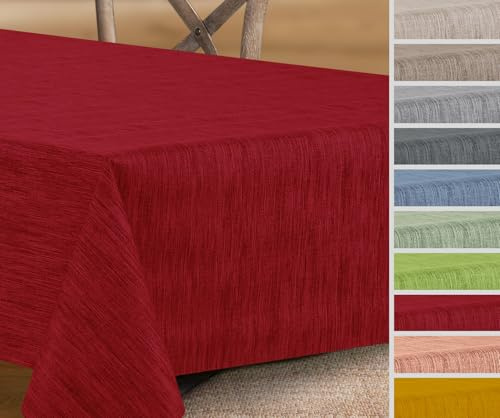 Wachstuchtischdecke rund oval eckig, Georginias Tischdecke abwischbar, Farbe und Größe wählbar (Rund 130 cm Rot)