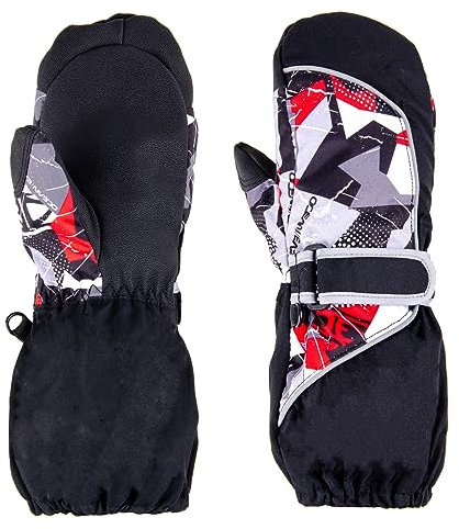 TRIWONDER wasserdichte Handschuhe für Kinder im Freien von 3-12 Jahren (schwarz, S (7-9 Jahre))