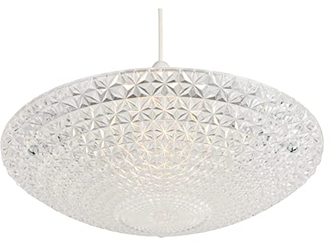 Lighting Supermarket Crystal Glass Ceiling Uplighter Pendant Shade - Glass Effect - Easy Fit