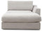 CAVADORE Sofa-Modul Fiona Longchair mit Armteil rechts / XXL-Recamiere passend zur Couchgarnitur Fiona / 139 x 90 x 199 /Webstoff beige
