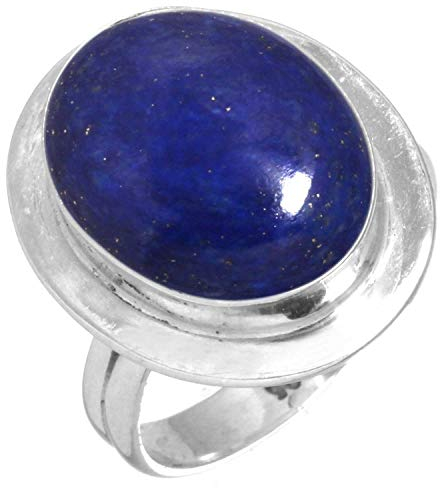Jeweloporium Blau Real Lapislazuli 925 Silber Ringe für Frauen mit Stein viktorianisch Silber Ringe Größe 58(18.5) Geburtstag Geschenk Handgefertigt Schmuck