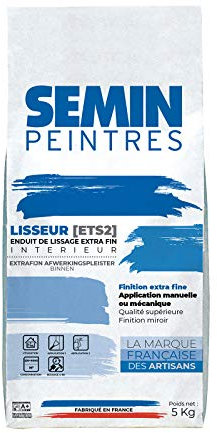 Semin Enduit de Lissage Extra Fin en Poudre pour Finition des Murs Lisseur - 5 kg