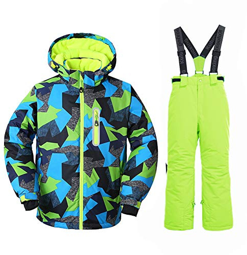Boys Ski Jacket Snow Jacket Pants Suits Windproof Waterproof Winter Coats 25GR,12