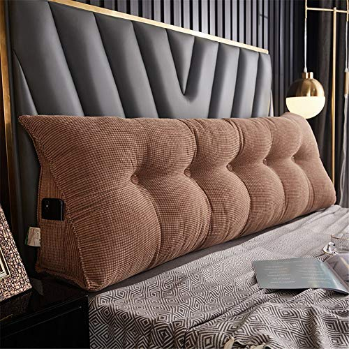 QBFT Volltonfarbe Dreieckiges Kopfteil Kissen Sanft Cord Palettenpolster Dreieckig Modern Einfachheit Großes Lesen Rückenlehne Kopfteil Waschbar Zum Tatami Schlafzimmer EtcI-90x25x50cm(35x10x20inch)