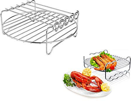 Grille de friteuse à air chaud multifonction en acier inoxydable 304 avec support pour friteuse à air, autocuiseur instantané (diamètre : 22 cm)