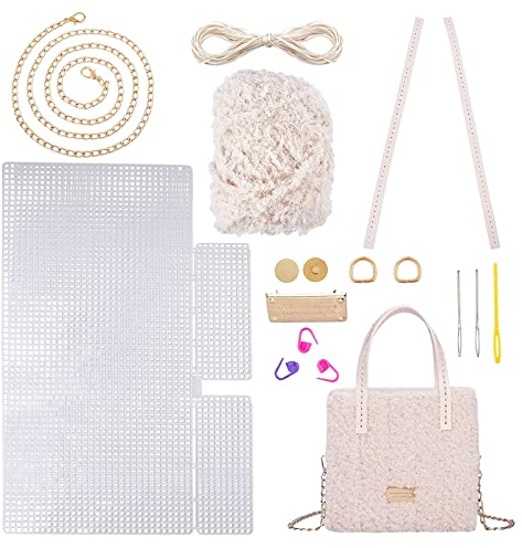 CHGCRAFT Kunststoff Mesh Canvas Sheet Kit, Plastic Canvas Kreuzstich Stoff Kunststoff Kreuzstich Baumwolle Stoff für Basteln DIY Stickerei Garn Strick Häkelprojekte, 40.3x24.7cm