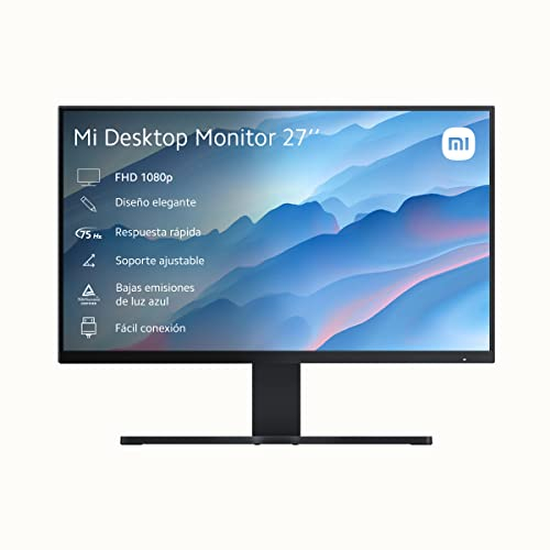 Xiaomi Mi Desktop Monitor 27, Display FHD IPS, Design Elegante, Luce Blu Bassa, Qualità Professionale, Angolo di Visione a 178°, Leggero e Compatto, Versione Italiana