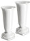 Tymar Lot de 2 vases funéraires avec Socle - Décoration funéraire - en Plastique (Blanc, ø 15 cm)