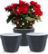 Santino ASTI 3er Set 34CM Selbstwässernder Blumentopf mit Wasserstandsanzeiger für Anlagen, Blumen, Kräuter (Ø 34 cm, H 28 cm, 18L - Anthracite/White)