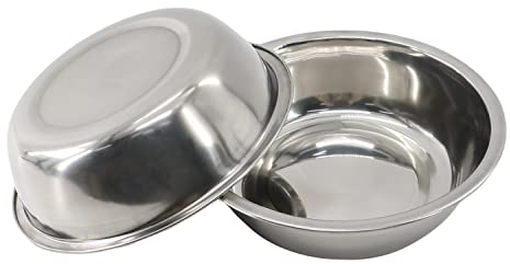 Zayin Gamelles en Acier Inoxydable pour Chats ou Petits Chiens,Bols en Acier Inoxydable de Haute Qualité pour Eau et Nourriture Lot de 2 Bols (18cm/7in)