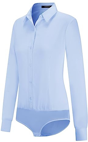 Tapata Camicetta da Donna con Bottoni, Pezzo Unico, Maniche Lunghe, Camicia da Lavoro Solida per L'Ufficio, Top Casual