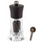 Peugeot - Oleron Manual Mill Pepper Mill - Transparent Adjustable Grinder - Acrylic and Beechwood, Chocolate, 5.5 Inches - With Wooden Spice Scoop Spoon