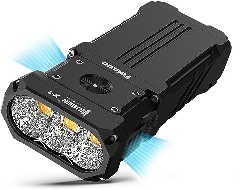 WUBEN X1 LED Taschenlampe 12000 Lumen, Extrem Helle Taschenlampe TYPE C Wiederaufladbare EDC Taschenlampe, 3 XHP 70.2 6000K Mit Holster, 7 Licht Modi Kühlung, Für Wandern Erkundung Campin Notfall
