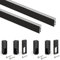 Emuca - Schrankstangen-Set Luxe, 1,15 m, Tiefschwarz lackiert, Aluminium und Kunststoff, Partie von 2