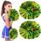 Colexy Cheerleading Pompoms, 2 Stück Metallfolie Cheerleading Pom Poms, Cheerleader Pompons Handblumen mit Handle, Cheerleading Pom Poms Tanzpuschel, für Sport Wettbewerb Team Geist (Gold+Grün)