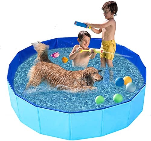 160x30cm X-Large Dog Pool, Dog Swimming Pool, Foldable Dog Pools Paddling Pool for Pets Puppy Kids, PVC Non-Slip Bathing Pool Kids Playing Pool for Children Pet Dog Garden Patio Bathroom