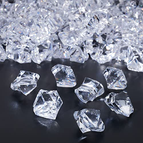 Relaxdays Deko Diamanten, 180er Set, Tischdeko Hochzeit, Eiswürfel Streudeko, Kunststoff, 2 x 2,5 x 1,5 cm, transparent