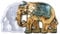 DeryPhix Elephant Silicone Moulds 3D Silicone Moulds Elephant Epoxy Resin Moulds Resin Casting Moulds for Wall, Garden, Decorations, Ornaments
