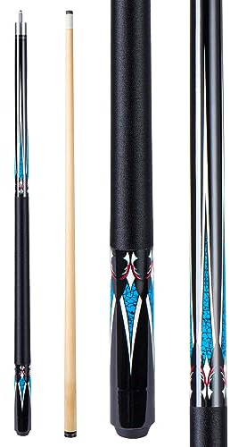 Sinsilvie 58 19 20 Ounce Pool Queue with 13mm Tip, Schwarz oder Weiß,1/2 Maple Queue Sticks Pool Cue,Billiard Cue,Billard Queue für Männer und Frauen. (Black 19 oz)