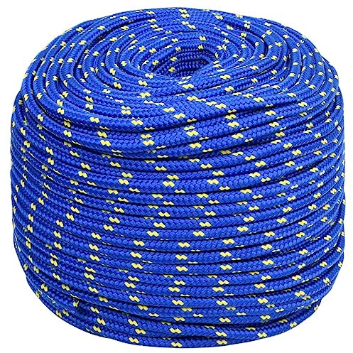 vidaXL Bootsseil Ankerleine Festmacher Tauwerk PP Leine Seil Tau Polypropylenseil Geflochten Flechtleine Blau 8mm 250m Polypropylen