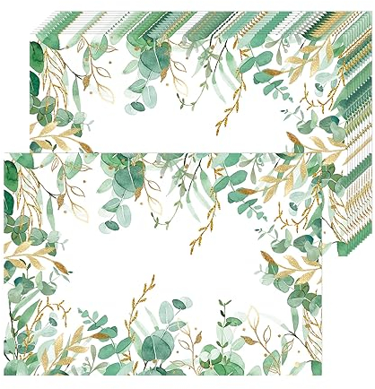 50 tovagliette in Carta con Foglie di eucalipto tovagliette USA e Getta Foglie Verde tovagliette in Carta 40x28 cm, per Vacanza, Festa, Interni, Esterni, casa, Sala da Pranzo