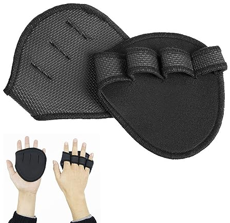 Ltsbaed Fitness Handschuhe Grip Pads 1 Paar rutschfest Griffpads für Klimmzüge Neopren Griffpads Handschuhe für Damen Herren für Gewichtheben Fahrrad Gym Krafttraining - Schwarz 11 * 12cm