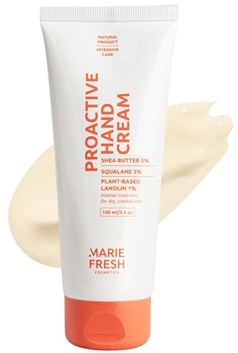 MARIE FRESH Proaktiv Handcreme mit Sheabutter, für Männer & Frauen, Hand Feuchtigkeitscreme mit Hautschutz, extra Pflege für trockene Hände, Handpflege Creme mit langanhaltender Intensiv-Wirkung