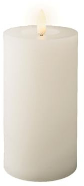Lumineo LED Kerze White weiß aus Wachs Ø 7 cm Höhe 15 cm warmweiß Indoor
