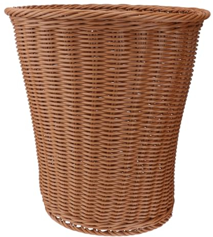 HOMSFOU 1stk Gewebter Papierkorb Geflochtene Körbe Tischabfalleimer Seegras Mülleimer Retro Tischmülleimer Wäschekorb Geflochten Spielzeug Aufbewahrungsbox Stroh Büro Schmücken Rattan