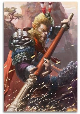 KAIPA Tierposter Super Monkey King Poster, dekoratives Gemälde, Leinwand, Wandposter und Kunstdruck, moderne Familienschlafzimmer-Dekoration, Poster, 20 x 30 cm