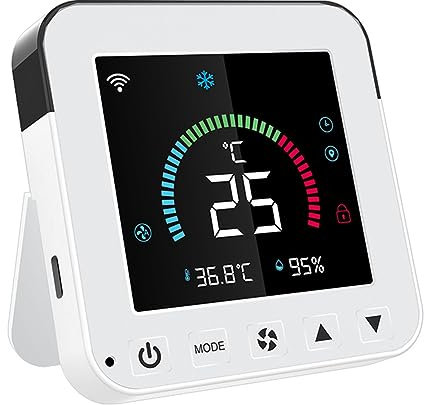TYREE Tuya Smart Life WiFi Termostato DC5V Aire Acondicionado Temporizador Temperatura Humedad Sensor LCD Pantalla TáCtil Controlador
